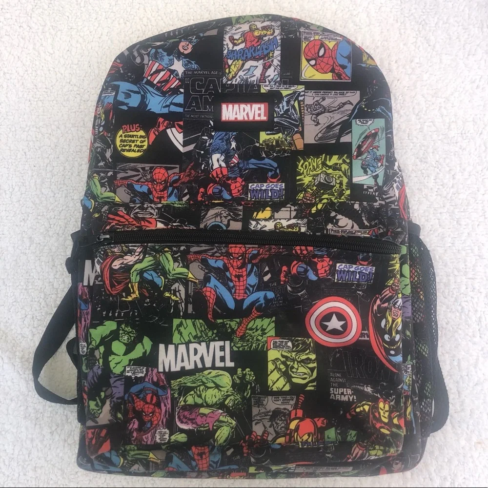 Marvel backpack superhero avengers captain America hulk SpiderMan iron man